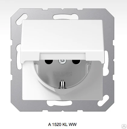 Фото A1520KLWW JUNG A-серия розетка SCHUKO 16A 250V~ с крышкой; белая