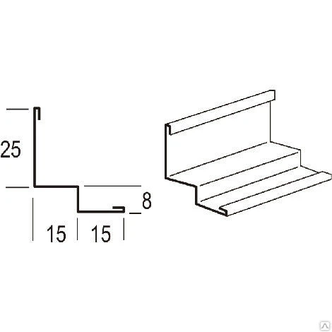 Фото Уголок периметральный PLL тегуляр/микролук 25x15х15мм белый  (3м) Россия