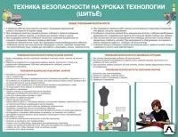 Фото Стенд &quot;Техника безопасности на уроках технологии. Шитье&quot; BZ11