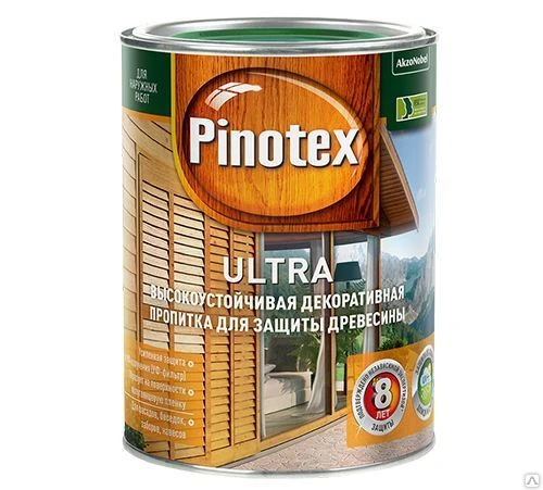 Фото Pinotex Ultra декоративно-защитная пропитка для древесины ( 1л)