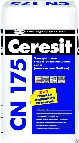 Фото Ceresit CN 175. Универсальная самовыравнивающаяся смесь от 3 до 60 мм 25КГ