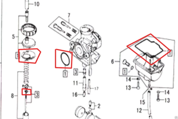 Фото Ремкомплект карбюратора Riva ll