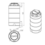 Фото №2 Емкость ЭВЛ-Т 200 литров цилиндрическая вертикальная, пластиковая Черный