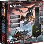 фото Гарнитура полноразмерная для ПК Defender игровые Warhead G320 черный+зеленый, кабель 1.8 м (64032)