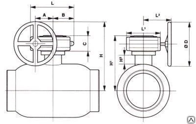 Фото Шаровый кран стальной Temper DN 125 PN 25 редукторный