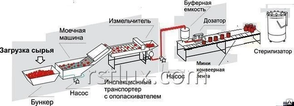 Фото Линия переработки томатов 150 кг в час