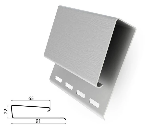 Фото J-Профиль широкий (наличник) для винилового сайдинга 3050мм, белый Grand Line
