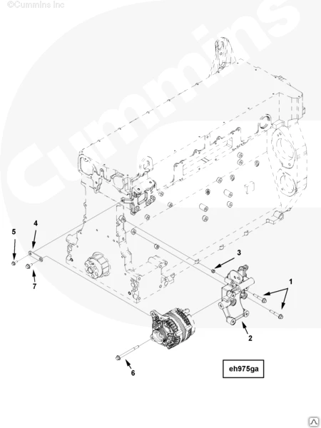 Фото Кронштейн крепления генератора двигателя Cummins ISG12 3696370 3696217