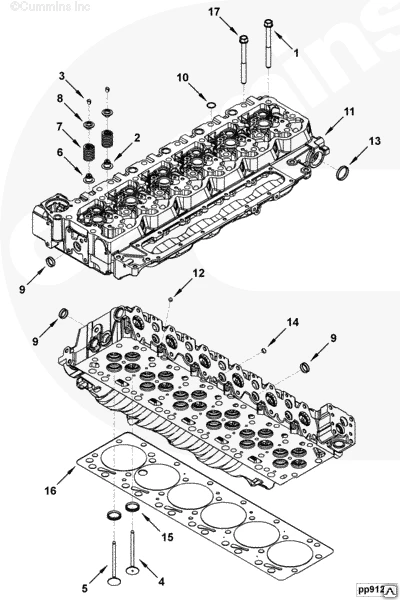 Фото Прокладка ГБЦ 1.15 mm двигателя Cummins 6ISBe 250 4898412 4898851 4894725