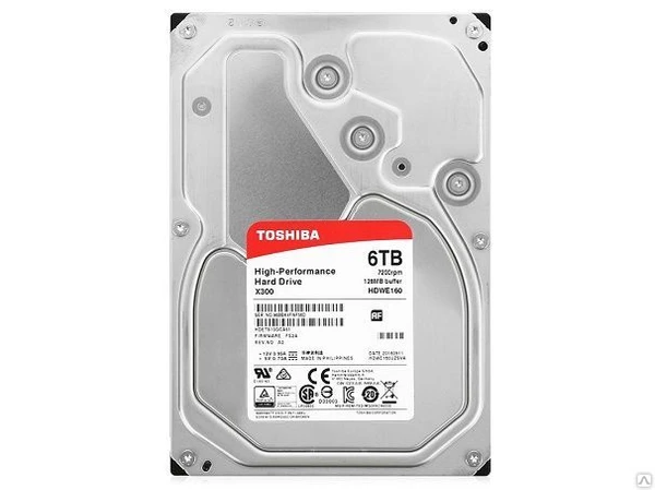 Фото Жесткий диск 3.5" 6Tb Toshiba X300 HDWE160UZSVA, 7200rpm, 128Mb, 
SATA3