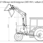 Фото №12 Фpонтaльный погрузчик ПКУ EurоМАХ на трактора МТЗ 8 и 9 серии в том числе с усиленным мостом.