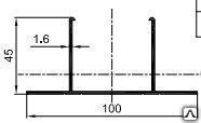 Фото U-профиль 100х45х1.6 PDV-1078