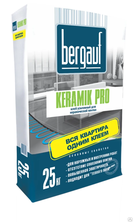 Фото Клей Keramik Pro /25кг/ Bergauf/ 56 меш. в 1 пал.