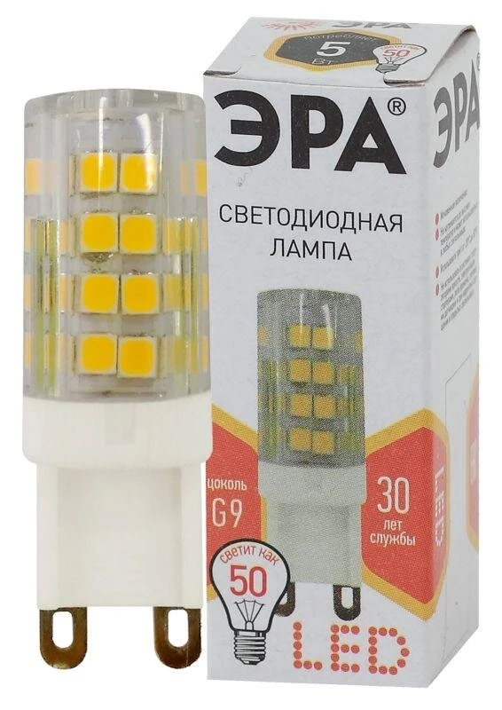 Фото Лампа светодиодная JCD-5w-220V-corn ceramics-827-G9 400лм ЭРА Б0027863