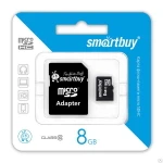 фото Карта памяти microSDHC Smartbuy 8GB Class 10 (с адаптером SD)