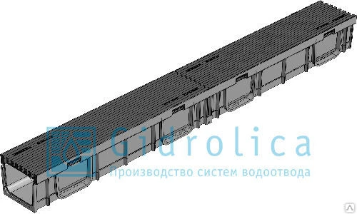 Фото Лоток Gidrolica Light 10.11,5.9,5 DN100 H96 с пластиковой решеткой