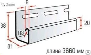 Фото J - профиль 3660 мм белый