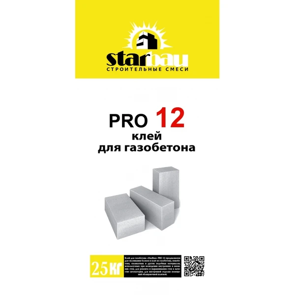 Фото Клей для газобетона pro 12 StarBau 25кг