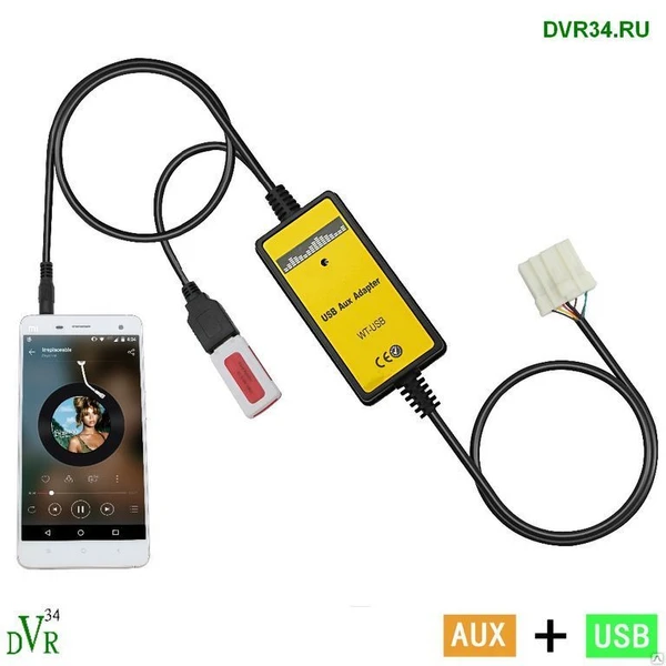 Фото USB AUX для штатной магнитолы AUDI, VW, SKODA (YATOUR)