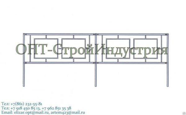 Фото Металлическое пешеходное ограждение тип 1