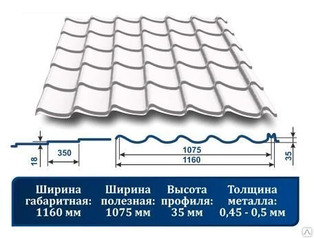 Фото Металлочерепица "Джокер" 9003 белый