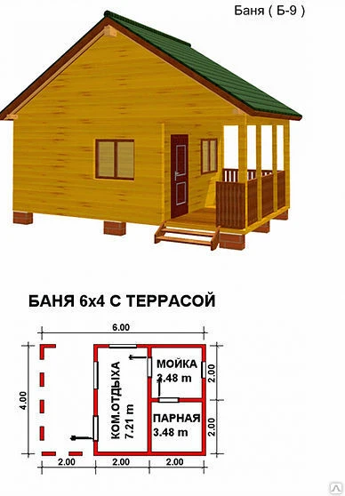 Фото Баня из профилированного бруса 6x4