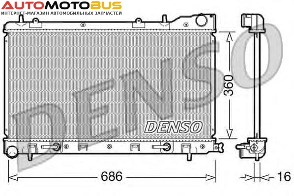 Фото Радиатор, охлаждение двигателя DENSO DRM36001 Радиатор охл. ДВС SUB Forester 2.0i Turbo 06/02