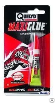 Фото Секундный клей Maxi glue тюбик 3г QUELYD