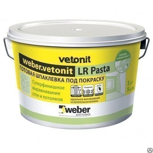 Фото Weber.vetonit LR Pasta готовая финишная шпаклевка (аналог Шитрока) 20кг