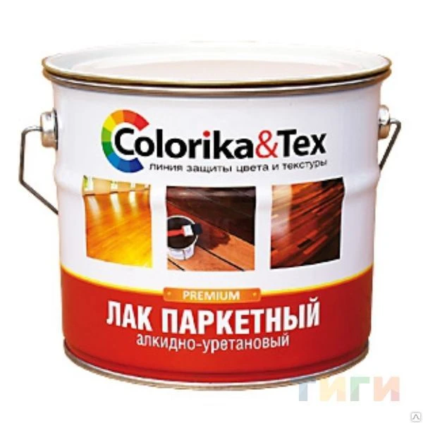 Фото Лак паркетный полуматовый Colorica Tex 2,7л