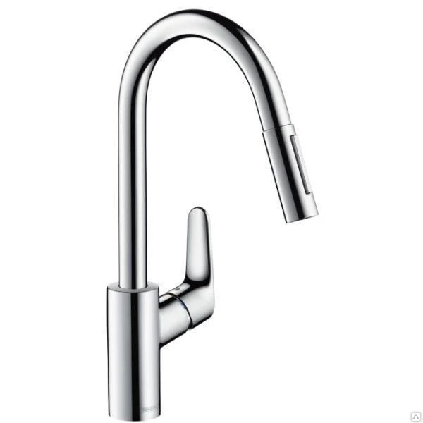 Фото Смеситель HANSGROHE Focus для кухни с выдвижным изливом, сталь - 31815800