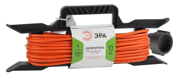 Фото Удлинитель силовой UFx-1-2x1.0-10m-IP44 на рамке б/з 1 гнездо 10м ПВС 2х1 Эра Б0043039