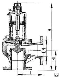 Фото Клапан предохранительный фланцевый 524-03.215-01, ИТШЛ.494145.001