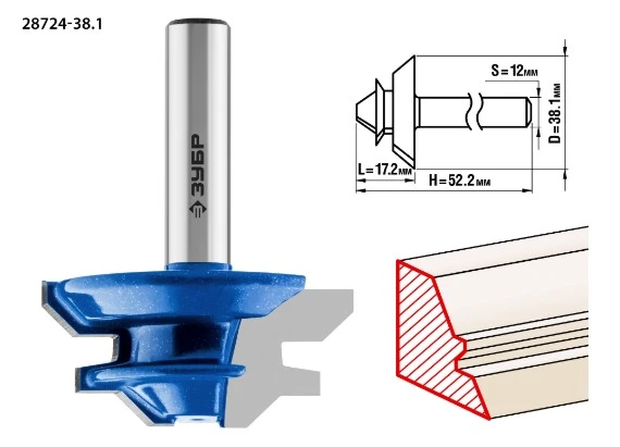 Фото Фреза угловая кромочная Зубр 28724-38.1