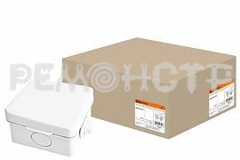 Фото Распаячная коробка ОП 65х65х50мм крышка  IP54 4вх. TDM (120) П