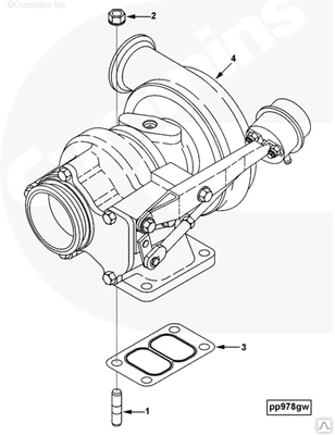 Фото Прокладка турбины на двигатель Cummins 4BT-6BT ISCe C300 3901356