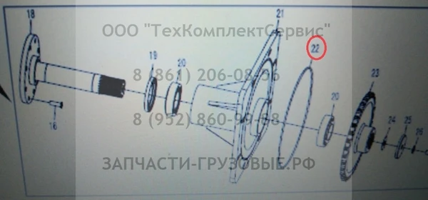 Фото Кольцо уплотнительное картера цепной передачи Sunward SWL2810