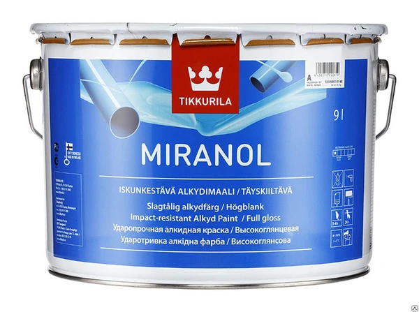 Фото Эмаль для металла и дерева Tikkurila Miranol 2,7 л. ( Тиккурила  Миранол