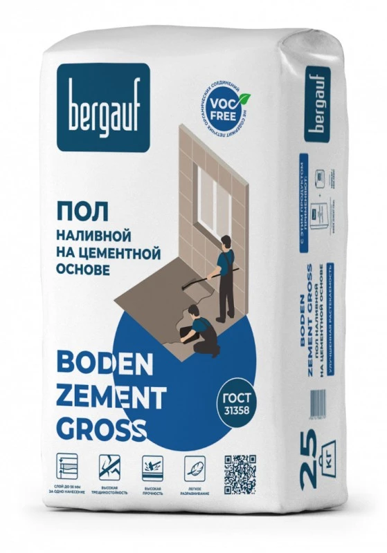 Фото Ровнитель Bergauf Boden Zement Gross, 25 кг