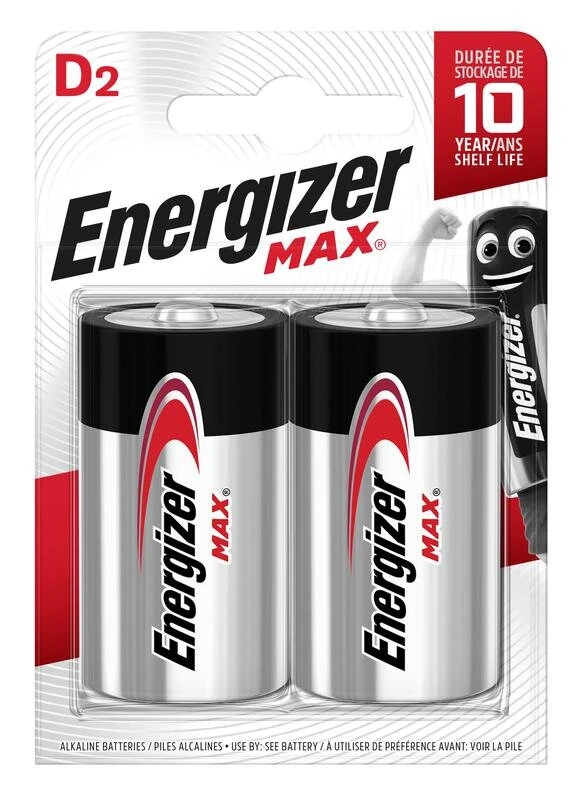 Фото Элемент питания алкалиновый MAX LR20/373 BL2 (2/12/24) (блист.2шт) Energizer E302306800