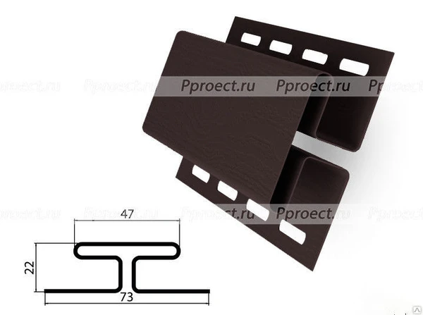 Фото H-Профиль соединительный 3,00 Grand Line Коричневый