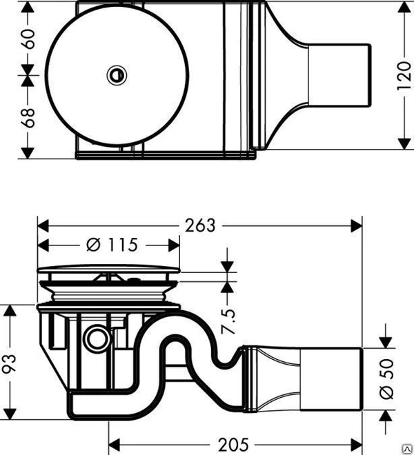 Фото Hansgrohe сливной набор Raindrain 90 XXL 60067000