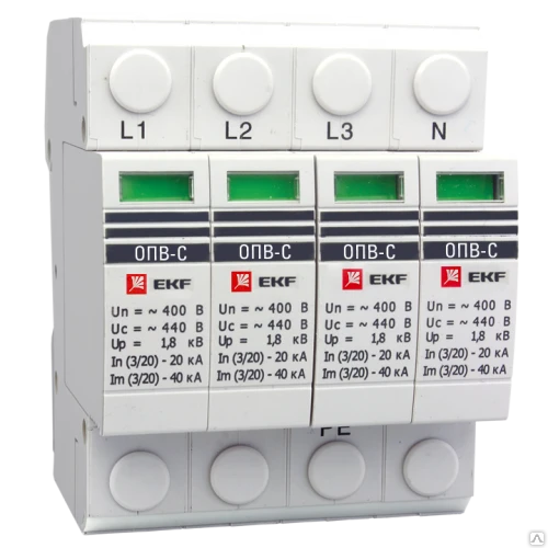 Фото ОПВ-C/4P In 20кА 400В (с сигнализацией) EKF PROxima