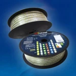 фото Светодиодная лента ULS-5050-60LED/m-16mm-IP67-220V-14,4W/m-50M-RGB Светодиодная гибкая герметичная лента UNIEL. В силиконовой трубке. Упаковка - бобина 50 м. IP67. Угол излучения 120. Кратность резки 1 м. RGB.