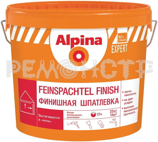 Фото Шпатлевка финишная 4,5 кг Alpina EXPERT (1/120) ЭК зз