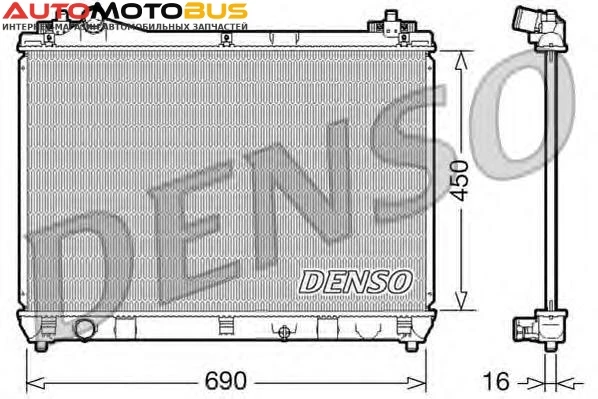 Фото Радиатор, охлаждение двигателя DENSO DRM47016 Радиатор охл. ДВС SUZ Gr. Vitara 2.0i Man. 10.05