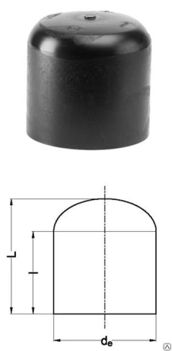 Фото Заглушка ПНД литая ПЭ 100 / 80 SDR 11 (спигот) Ду 63 мм