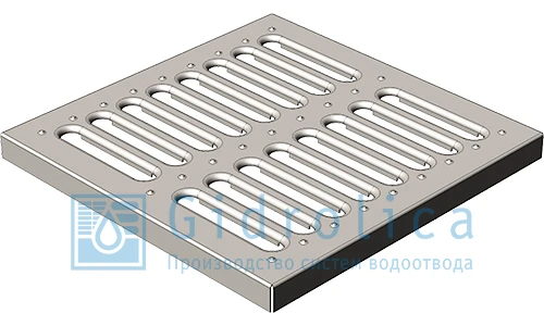 Фото Решетка водоприемная Gidrolica Point РВ-28,5.28,5 - штампованная стальная оцинкованная, кл. А15