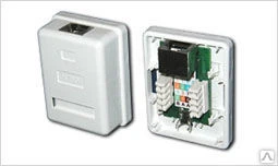 Фото Розетка компьютерная RJ-45, настенная, 1 порт RJ-45 (8P8C)