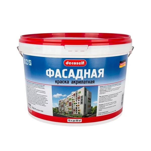 Фото Краска фасадная акрилатная бесцветная База D, Decoself Pufas 10 л.